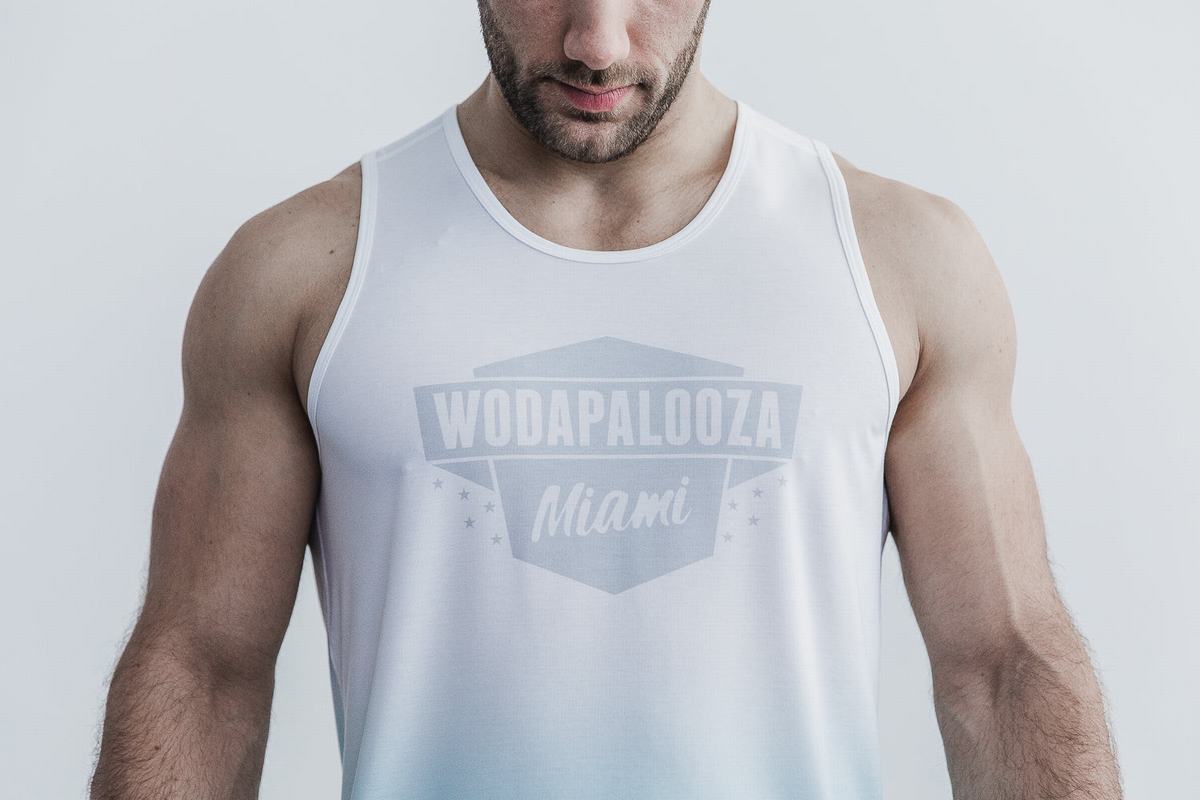 Nobull Wodapalooza Dip-Dye Men's Tank Tops Blue | Australia (NB4915)